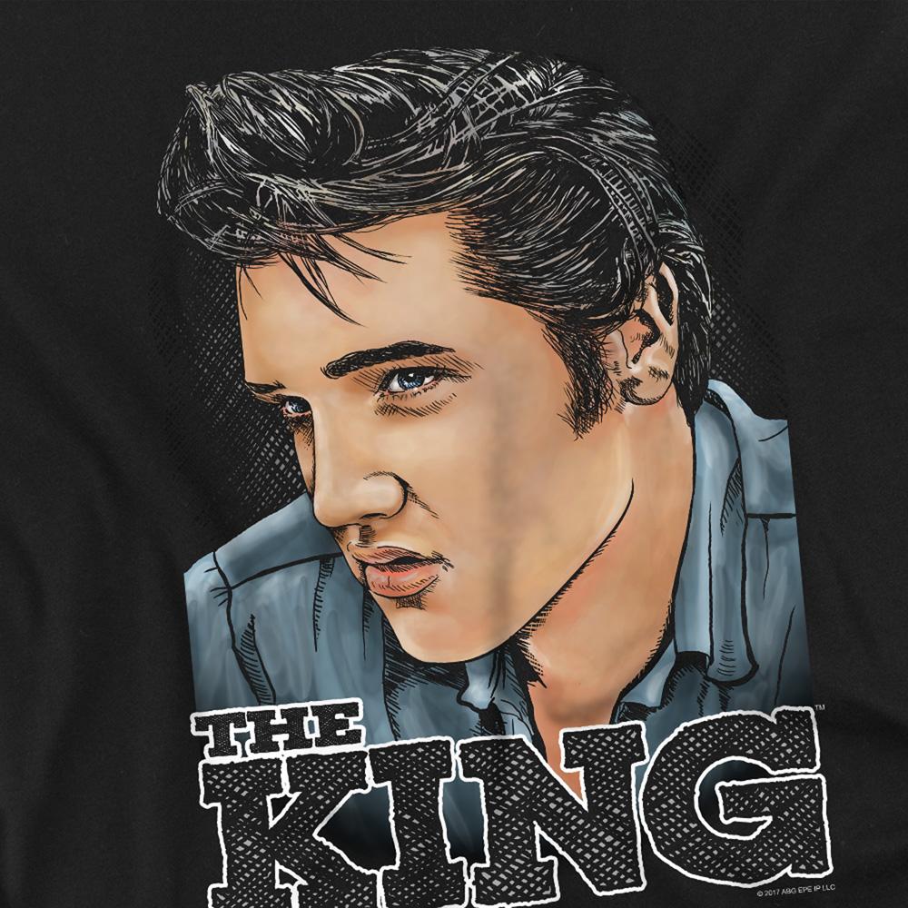 Black - Side - Elvis Presley Unisex Adult Graphic King T-Shirt