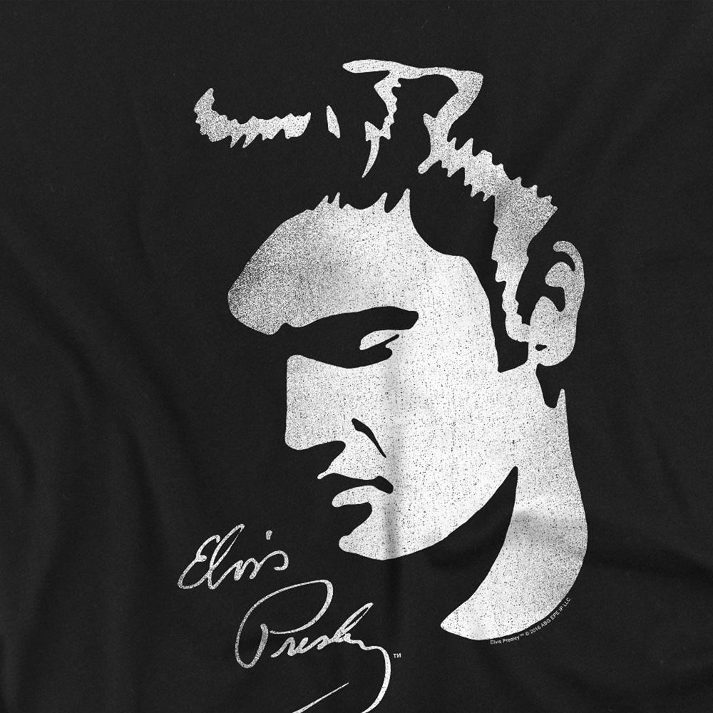Black - Side - Elvis Presley Unisex Adult Simple Face T-Shirt