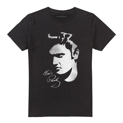 Black - Front - Elvis Presley Unisex Adult Simple Face T-Shirt