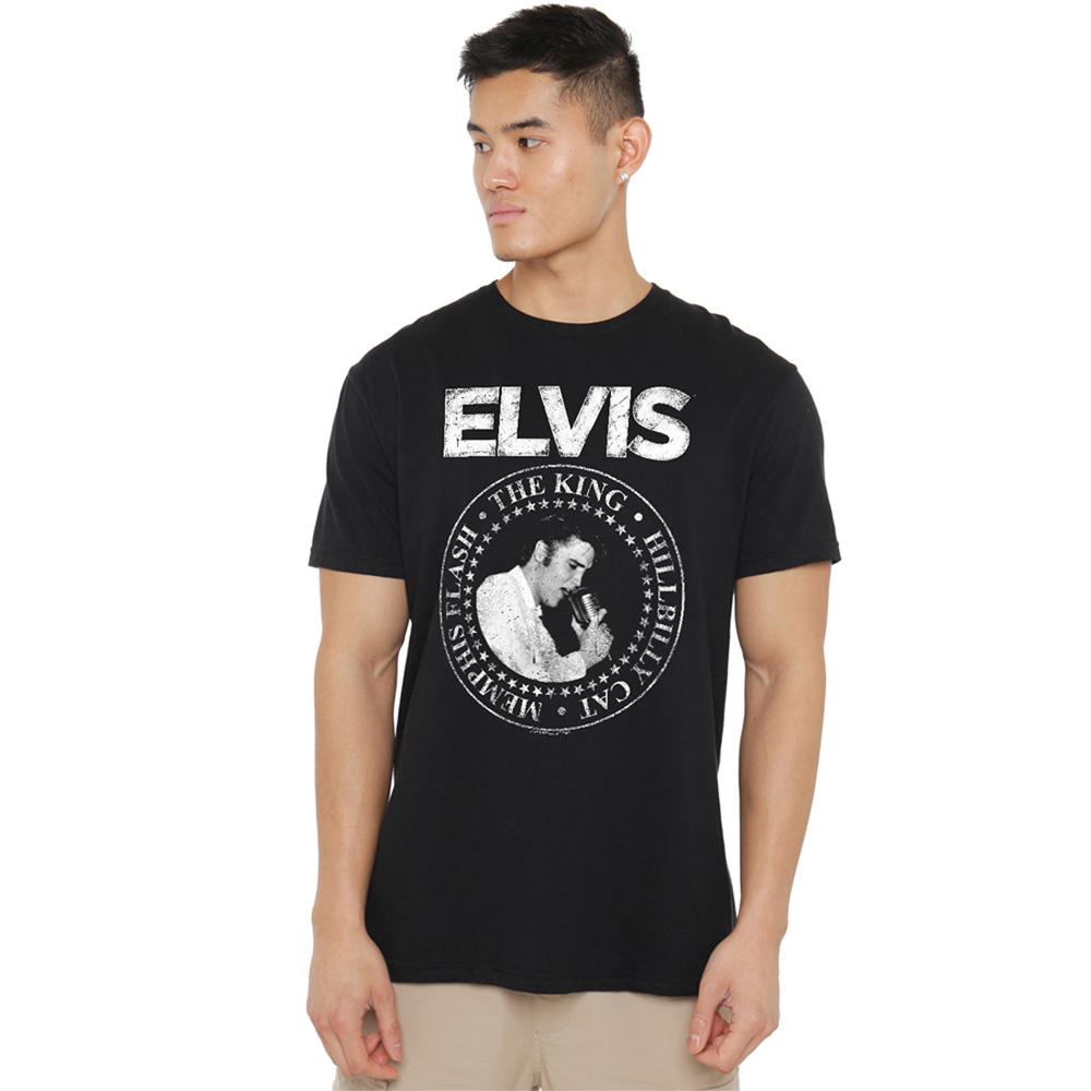 Black - Back - Elvis Presley Unisex Adult Rock King T-Shirt