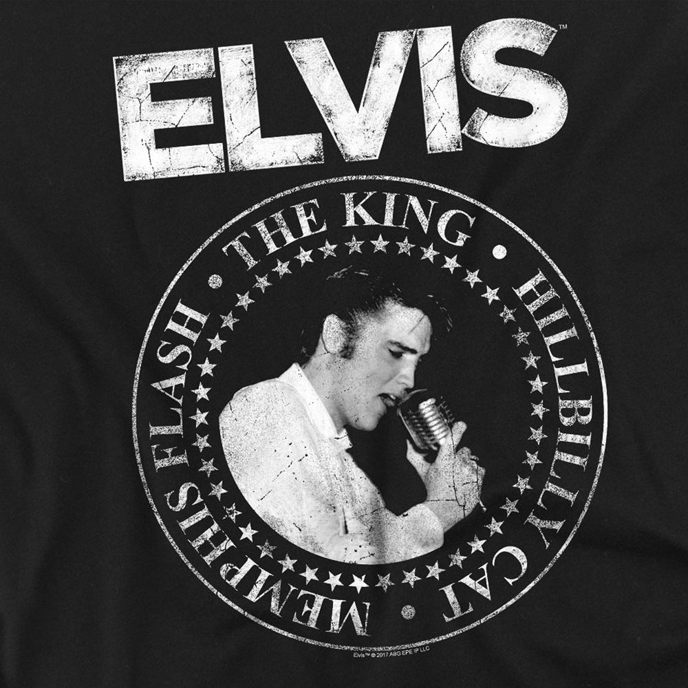 Black - Side - Elvis Presley Unisex Adult Rock King T-Shirt