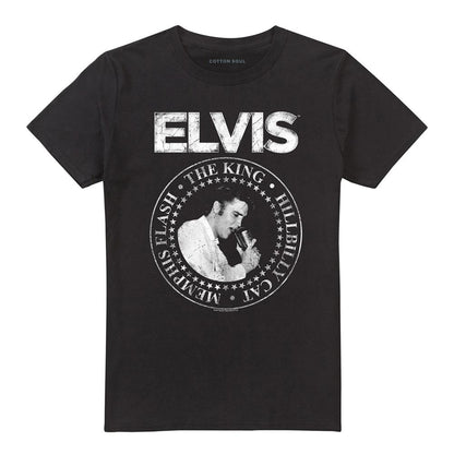 Black - Front - Elvis Presley Unisex Adult Rock King T-Shirt