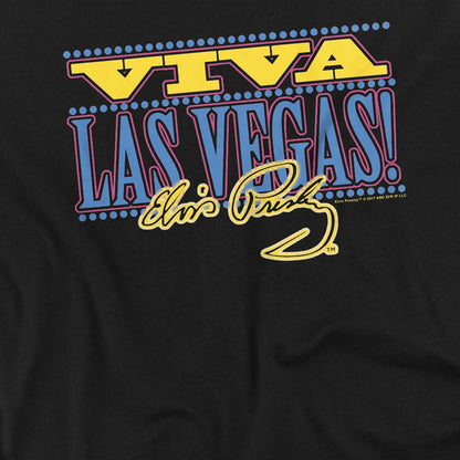 Black - Side - Elvis Presley Unisex Adult Viva Las Vegas Long-Sleeved T-Shirt