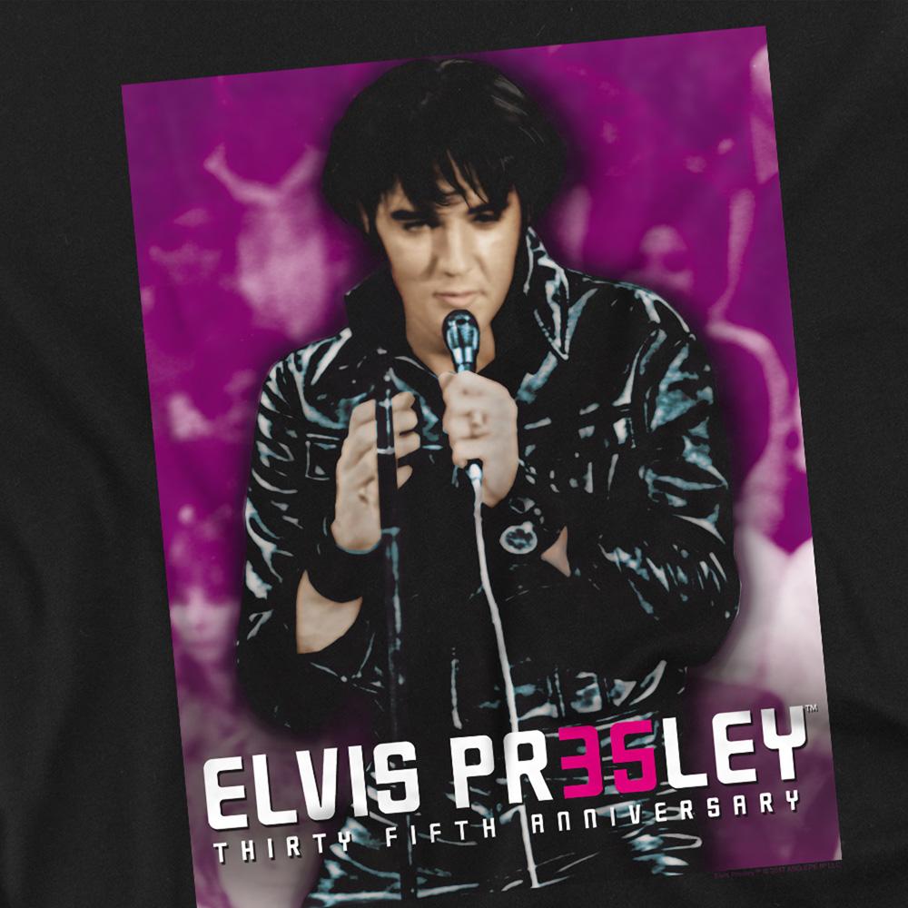 Black - Side - Elvis Presley Unisex Adult 35 Leather Jacket T-Shirt