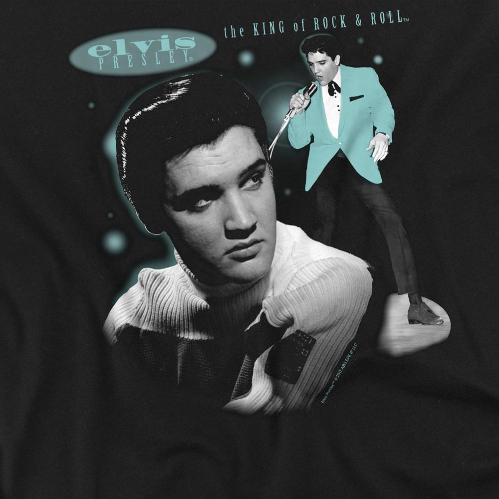 Black - Side - Elvis Presley Unisex Adult Portrait T-Shirt