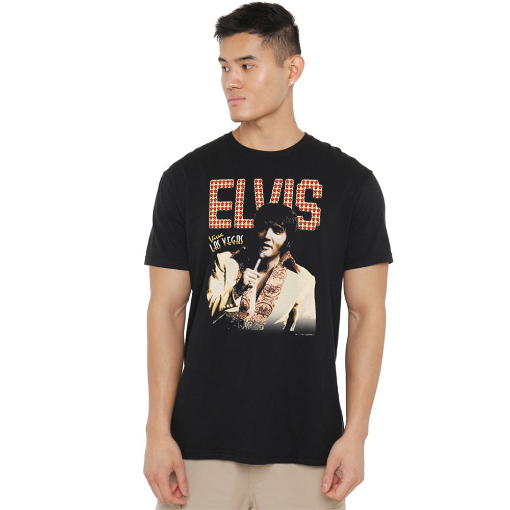 Black - Back - Elvis Presley Unisex Adult Viva Star T-Shirt
