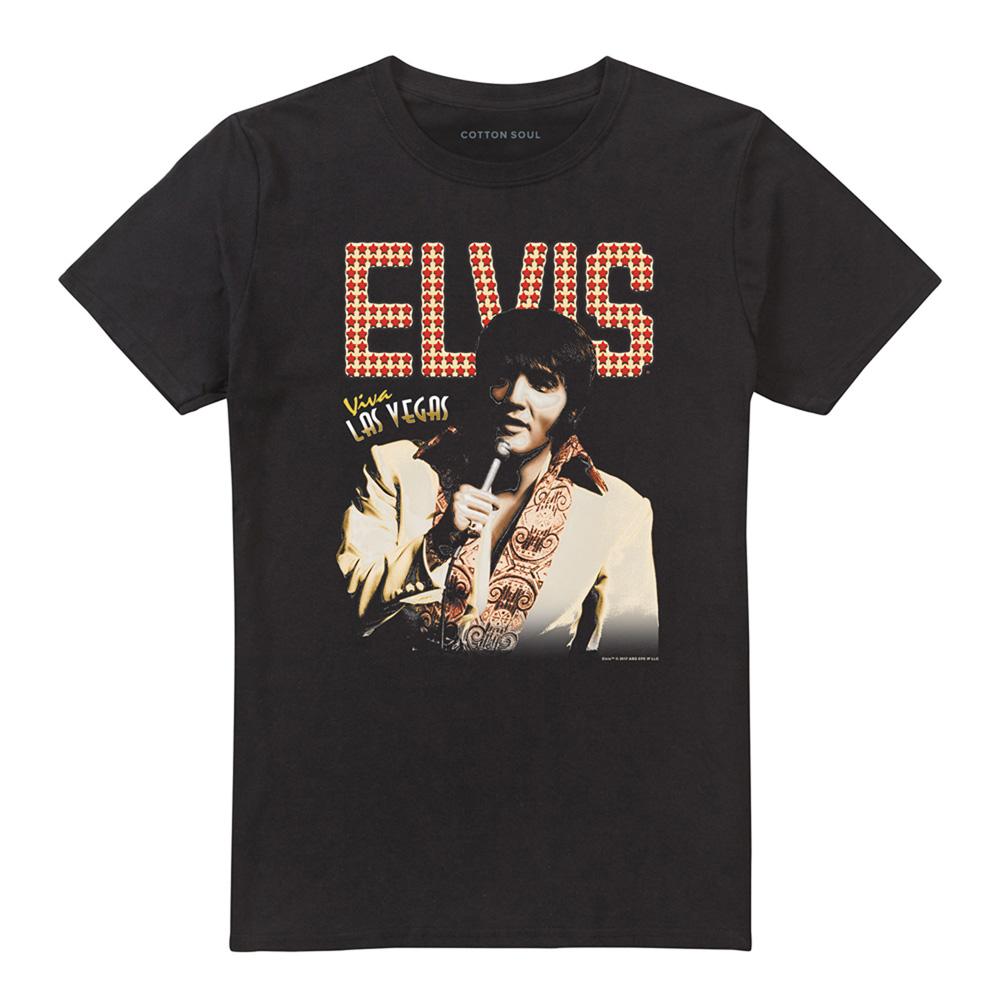 Black - Front - Elvis Presley Unisex Adult Viva Star T-Shirt
