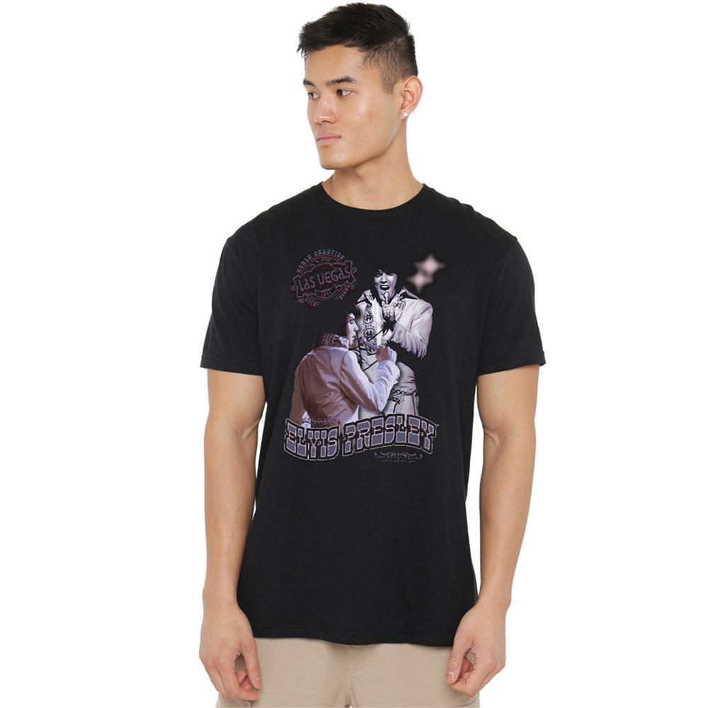 Black - Back - Elvis Presley Unisex Adult Violet Vegas T-Shirt