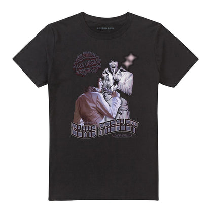 Black - Front - Elvis Presley Unisex Adult Violet Vegas T-Shirt