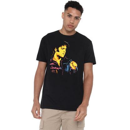 Black - Back - Elvis Presley Unisex Adult Neon Elvis T-Shirt