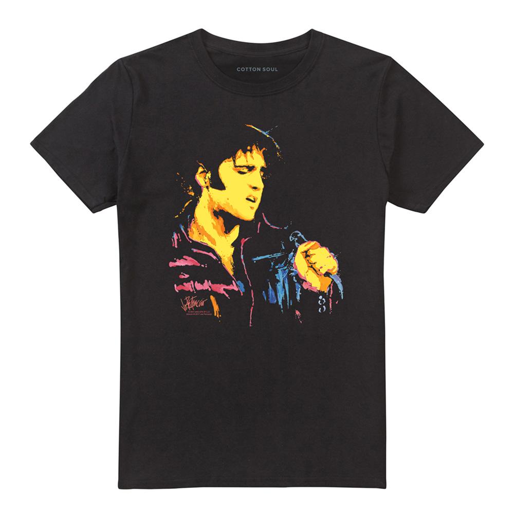 Black - Front - Elvis Presley Unisex Adult Neon Elvis T-Shirt