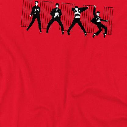 Red - Side - Elvis Presley Unisex Adult Jailhouse Rock T-Shirt