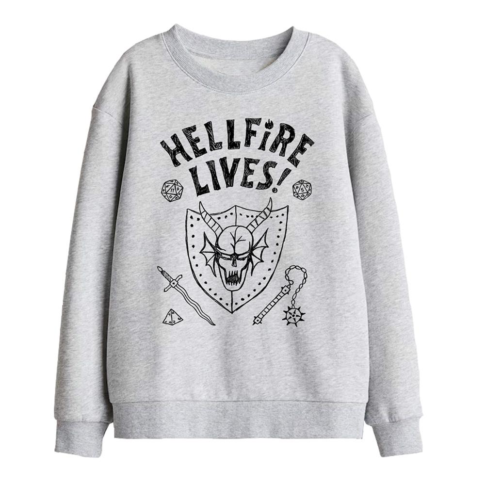 Athletic Heather - Front - Stranger Things Childrens-Kids Hellfire Graduation Sweatshirt