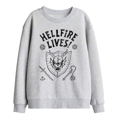 Athletic Heather - Front - Stranger Things Childrens-Kids Hellfire Graduation Sweatshirt
