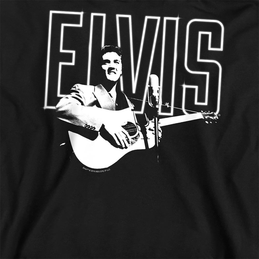 Black - Side - Elvis Presley Unisex Adult White Glow Sweatshirt