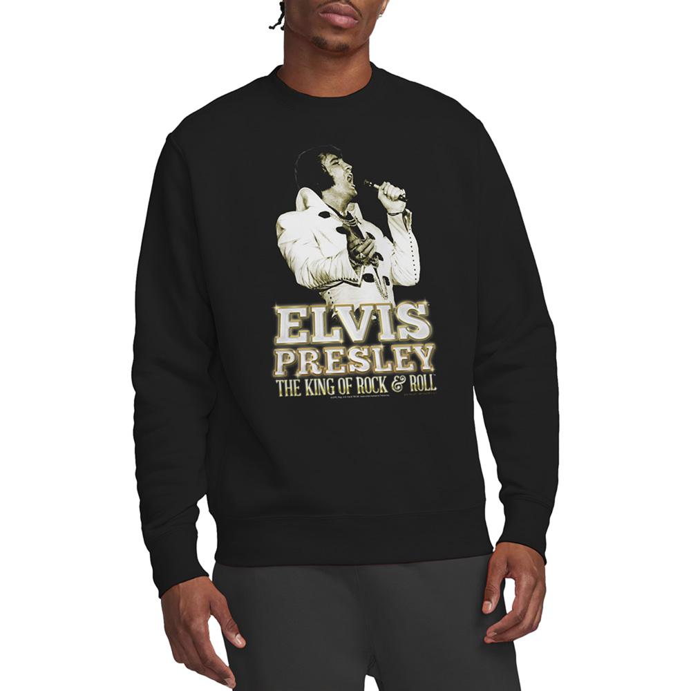 Black - Back - Elvis Presley Unisex Adult Golden Sweatshirt
