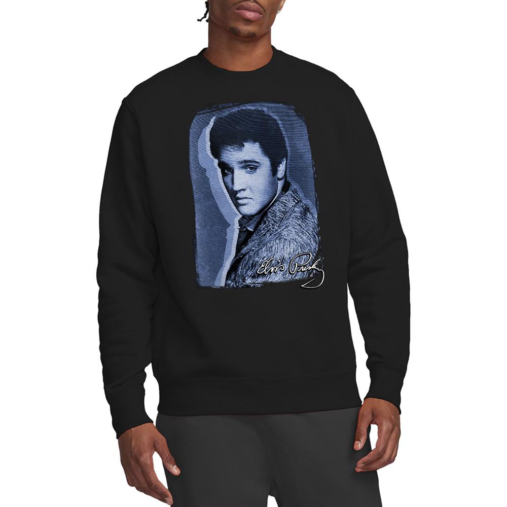 Black - Back - Elvis Presley Unisex Adult Overlay Sweatshirt