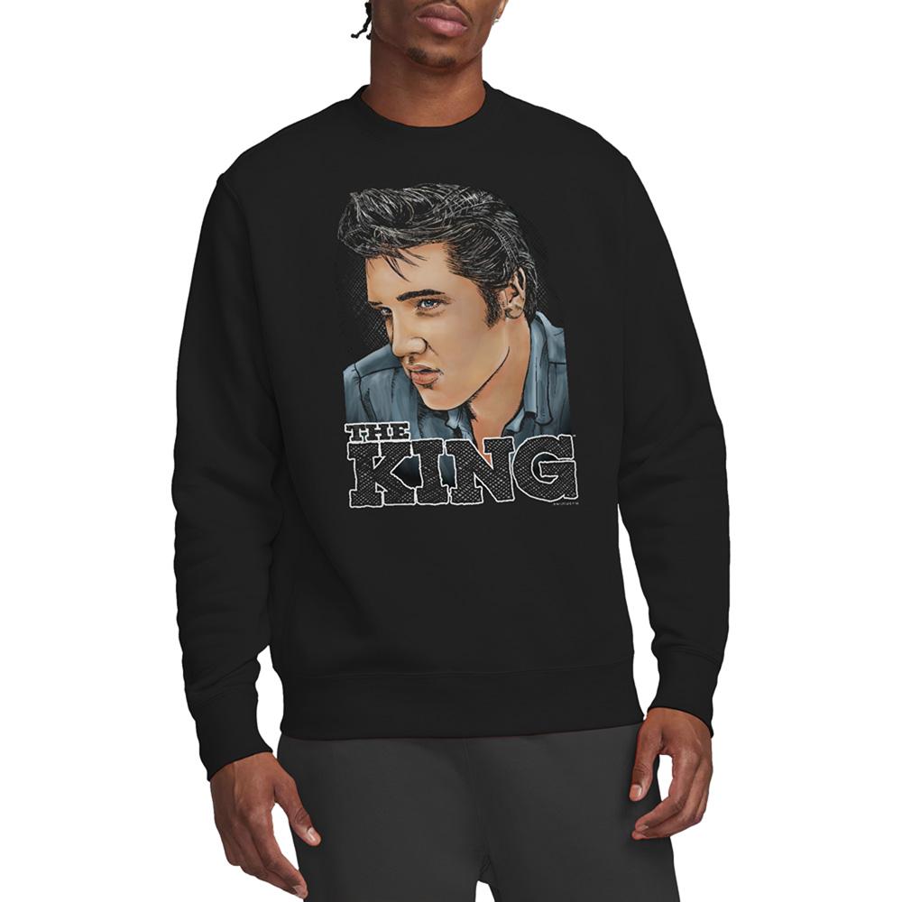 Black - Back - Elvis Presley Unisex Adult Graphic King Sweatshirt