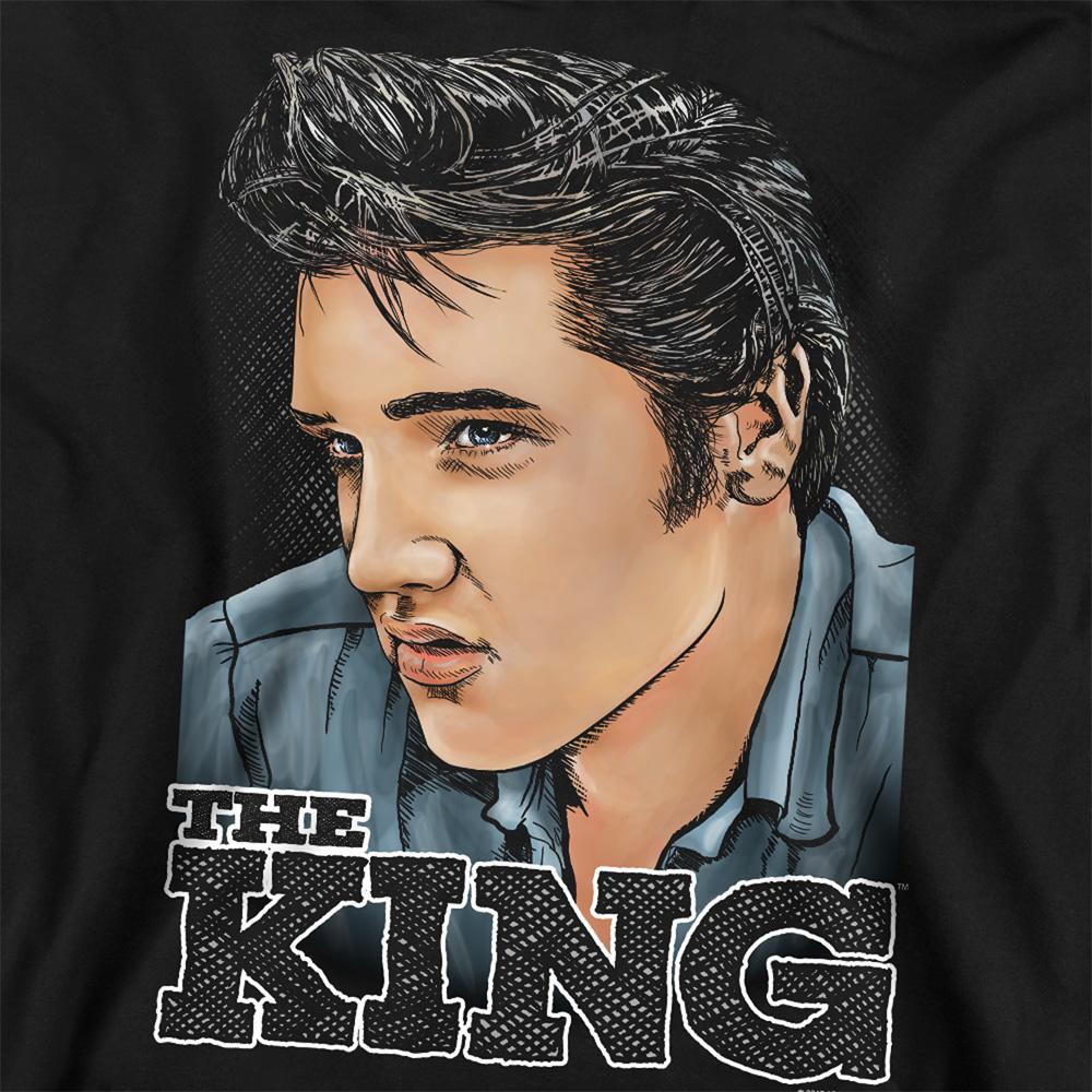 Black - Side - Elvis Presley Unisex Adult Graphic King Sweatshirt
