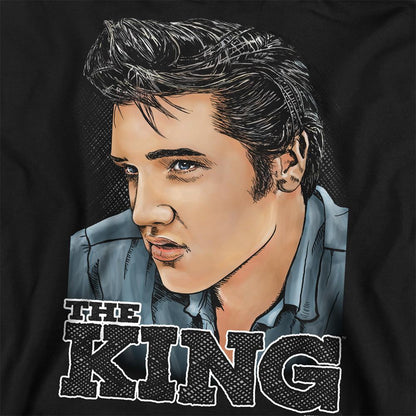 Black - Side - Elvis Presley Unisex Adult Graphic King Sweatshirt