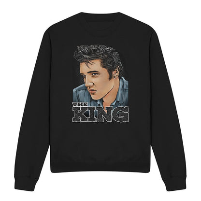 Black - Front - Elvis Presley Unisex Adult Graphic King Sweatshirt