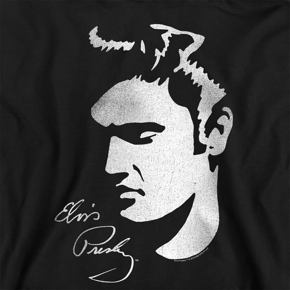 Black - Side - Elvis Presley Unisex Adult Simple Face Sweatshirt