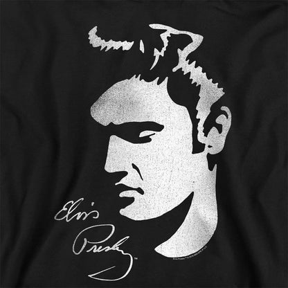 Black - Side - Elvis Presley Unisex Adult Simple Face Sweatshirt