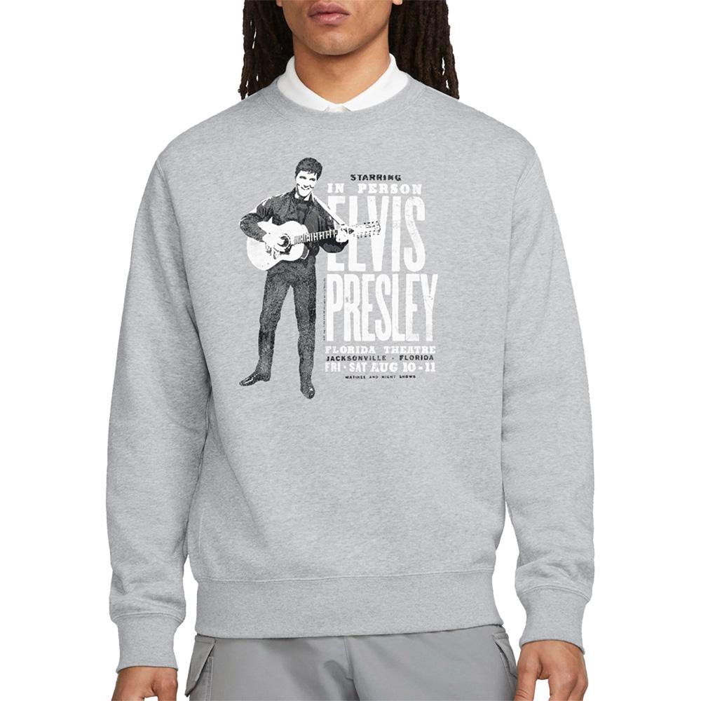 Sport Heather - Back - Elvis Presley Unisex Adult In Person Sweatshirt