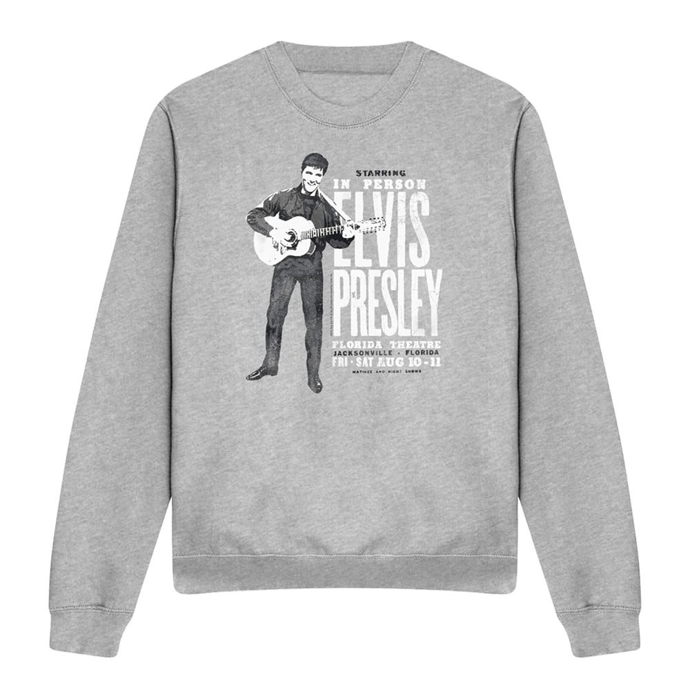 Sport Heather - Front - Elvis Presley Unisex Adult In Person Sweatshirt