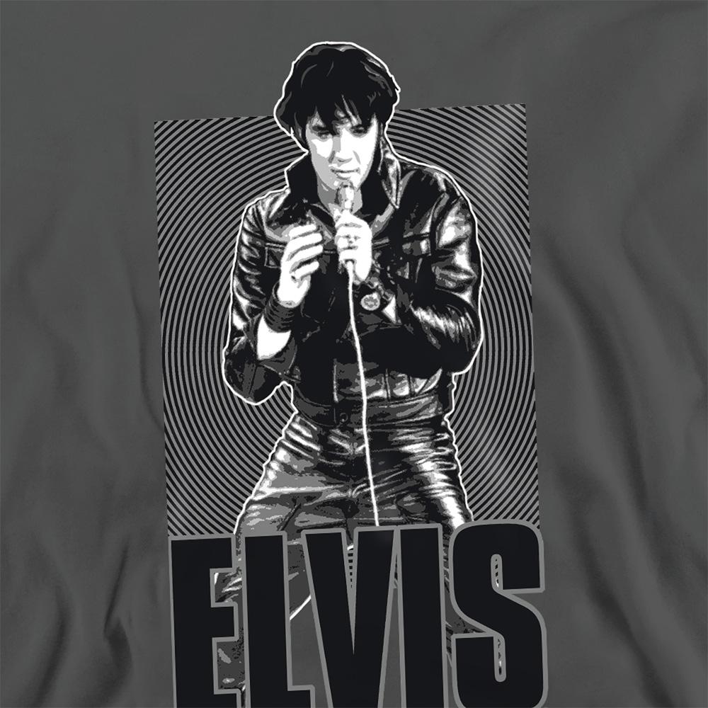 Charcoal - Side - Elvis Presley Unisex Adult Leather Sweatshirt