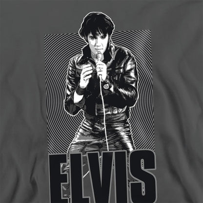 Charcoal - Side - Elvis Presley Unisex Adult Leather Sweatshirt