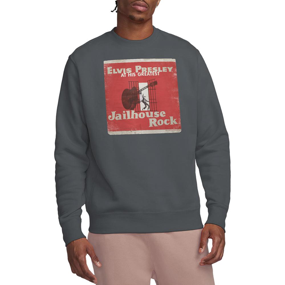 Charcoal - Back - Elvis Presley Unisex Adult Greatest Sweatshirt