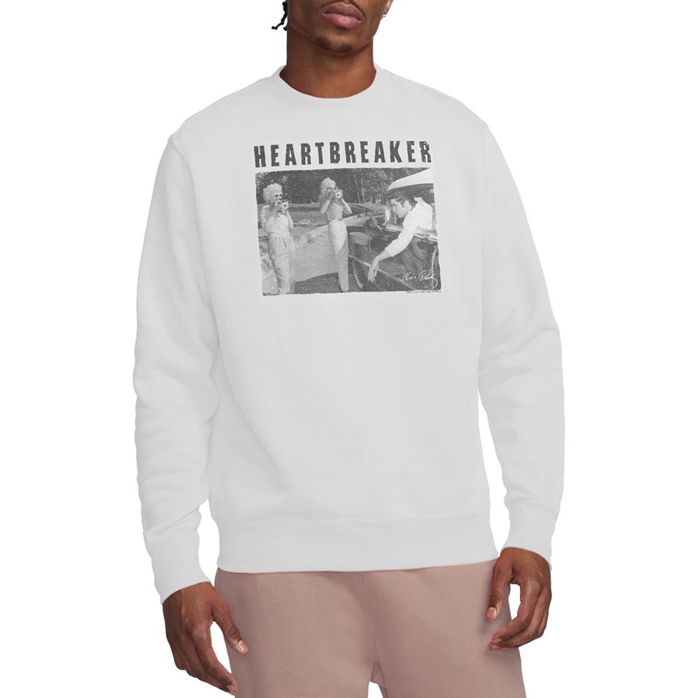 White - Back - Elvis Presley Unisex Adult Heartbreaker Sweatshirt