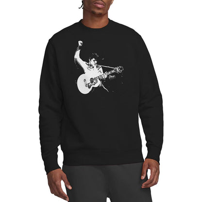 Black - Back - Elvis Presley Unisex Adult Guitarman Sweatshirt