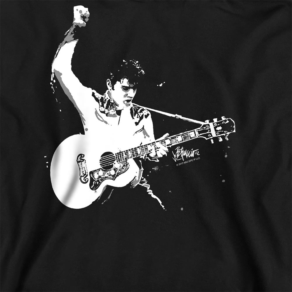 Black - Side - Elvis Presley Unisex Adult Guitarman Sweatshirt