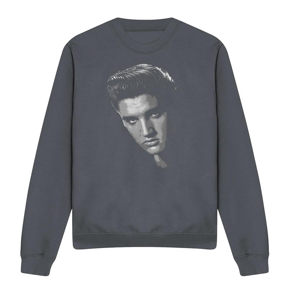 Charcoal - Front - Elvis Presley Unisex Adult American Idol Sweatshirt