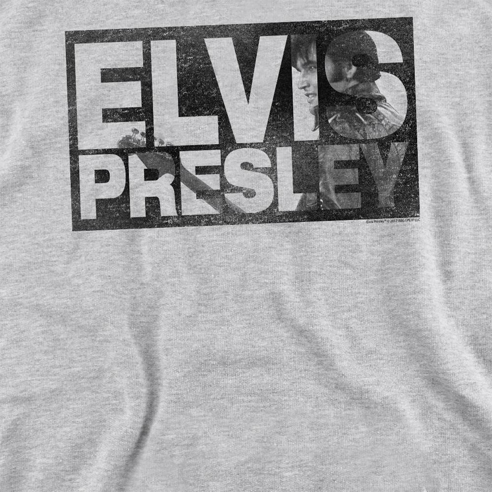 Athletic Heather - Side - Elvis Presley Unisex Adult Block Letters Sweatshirt