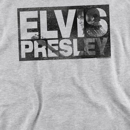 Athletic Heather - Side - Elvis Presley Unisex Adult Block Letters Sweatshirt