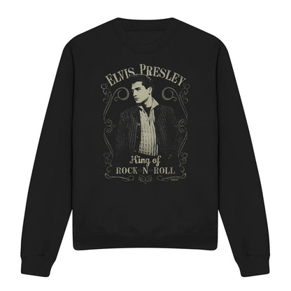 Black - Front - Elvis Presley Unisex Adult Rock Legend Sweatshirt