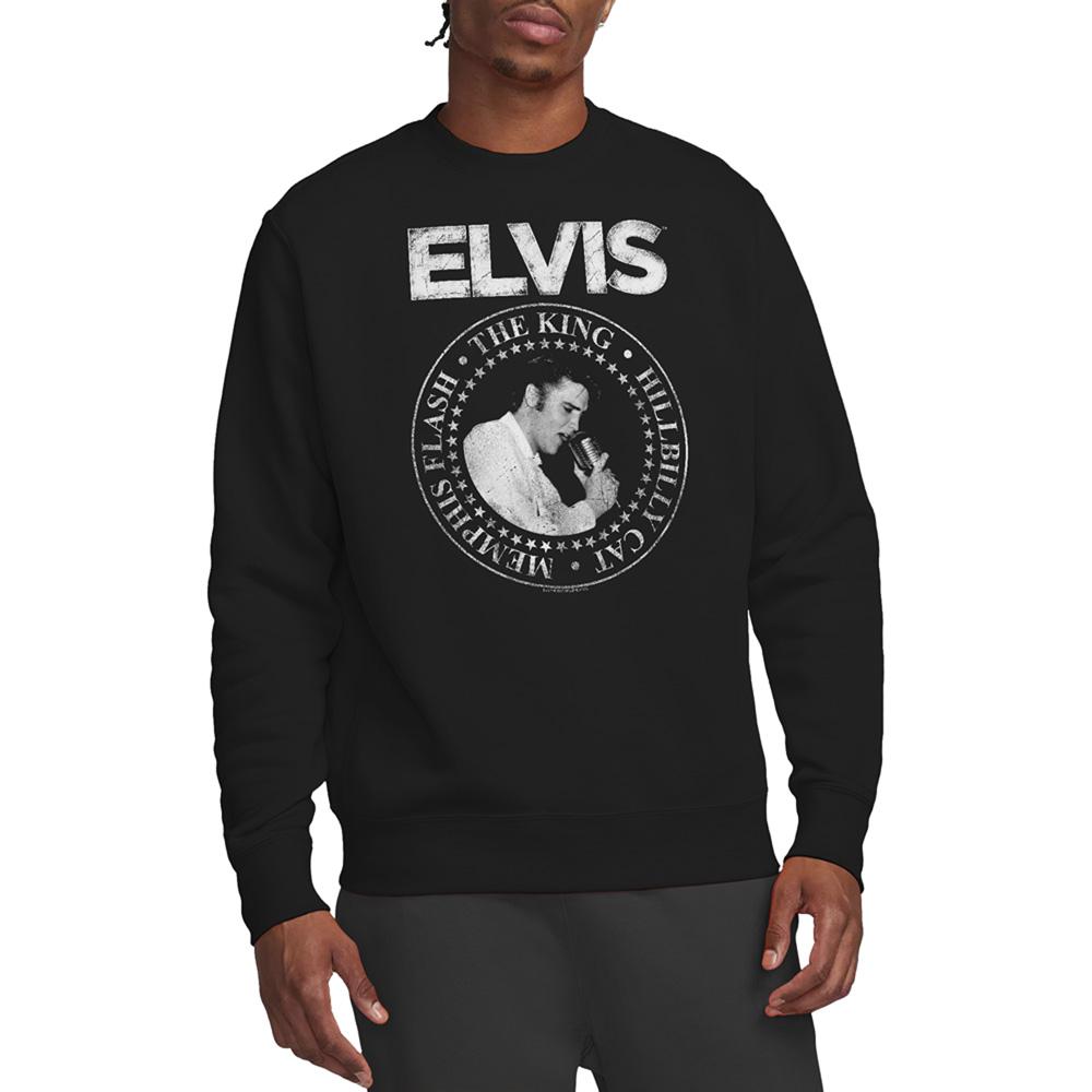 Black - Back - Elvis Presley Unisex Adult Rock King Sweatshirt