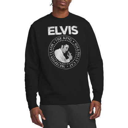 Black - Back - Elvis Presley Unisex Adult Rock King Sweatshirt