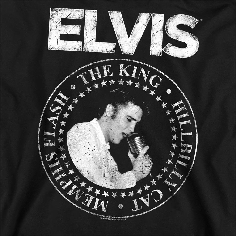 Black - Side - Elvis Presley Unisex Adult Rock King Sweatshirt
