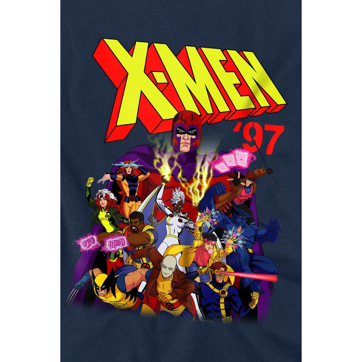 Navy - Side - Marvel Mens X-Men 97 Comic T-Shirt