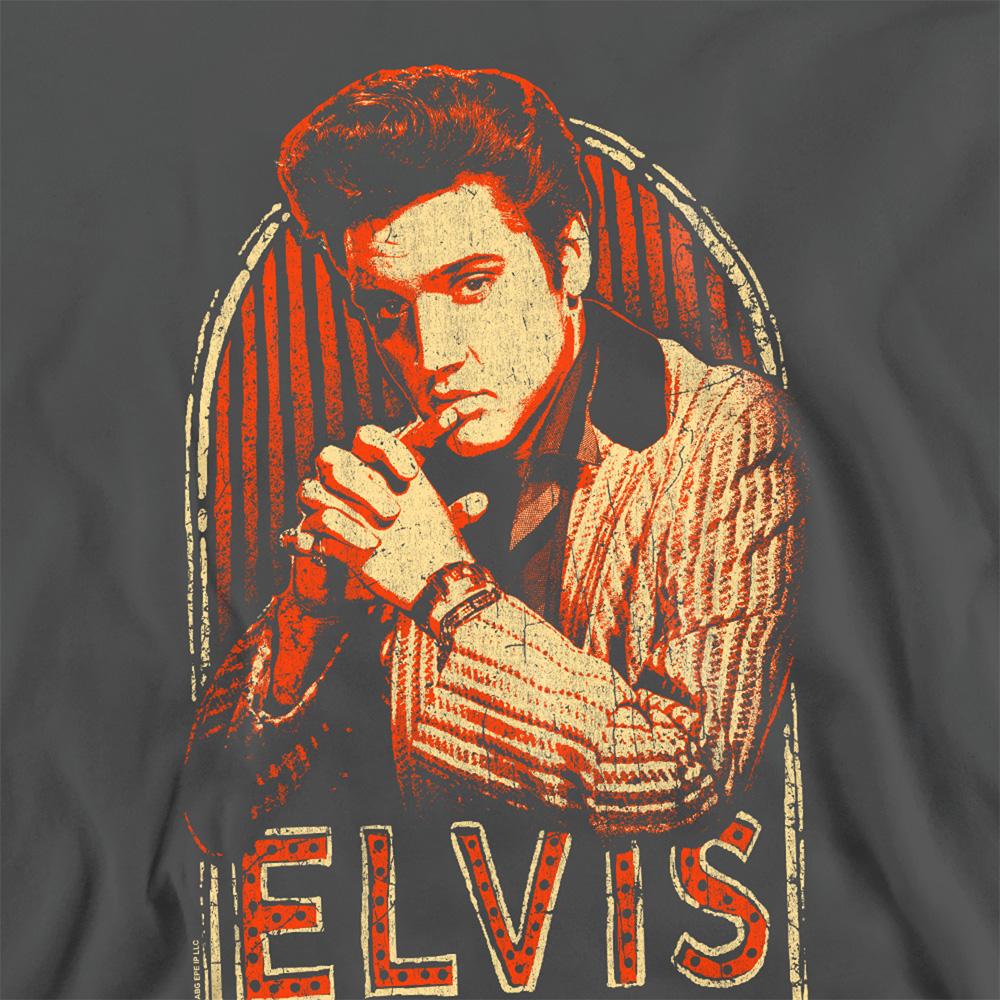Charcoal - Side - Elvis Presley Unisex Adult Stripes Sweatshirt