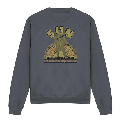 Charcoal - Front - Sun Records Unisex Adult Original Son Sweatshirt