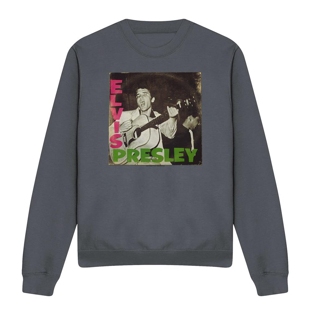 Charcoal - Front - Elvis Presley Unisex Adult First Lp Sweatshirt