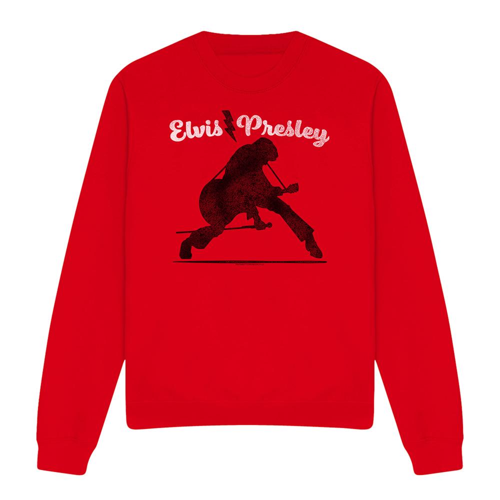 Red - Front - Elvis Presley Unisex Adult Overprint Sweatshirt