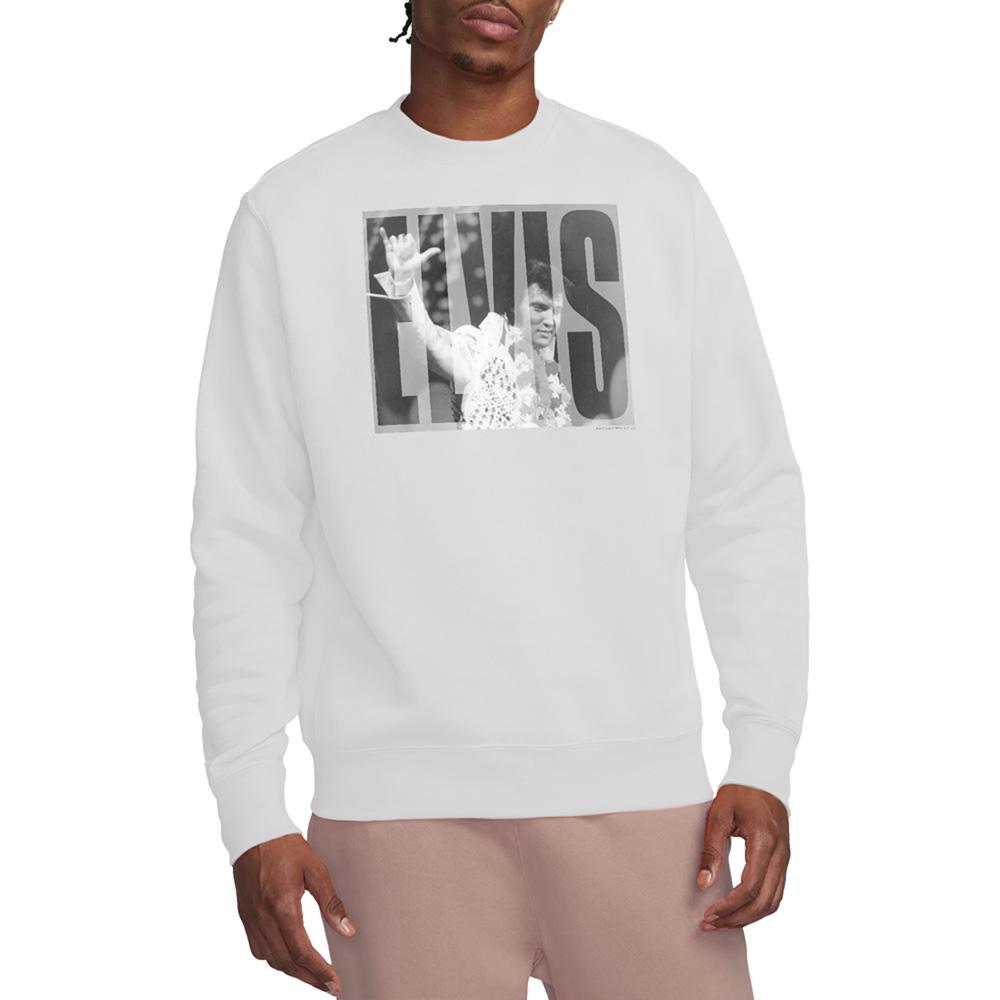 White - Back - Elvis Presley Unisex Adult Aloha Gray Sweatshirt