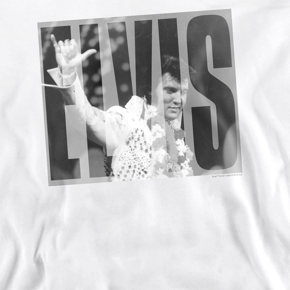 White - Side - Elvis Presley Unisex Adult Aloha Gray Sweatshirt