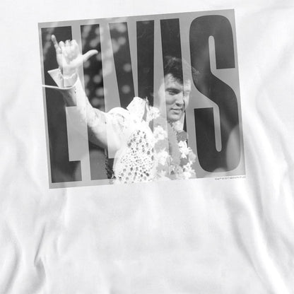 White - Side - Elvis Presley Unisex Adult Aloha Gray Sweatshirt